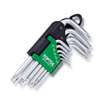 Набор коротких Г-образных ключей TORX T10-T50, 8 предметов TOPTUL GAAL0913 Набор коротких Г-образных ключей TORX T10-T50, 8 предметов TOPTUL GAAL0913