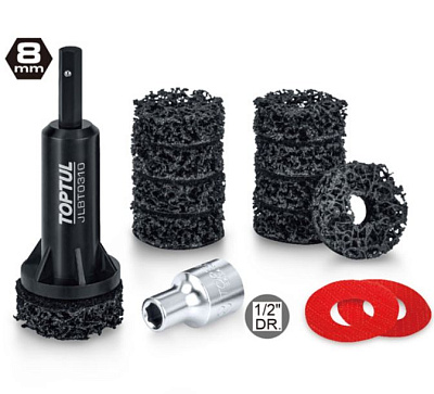 Набор насадок для чистки вокруг колесных шпилек и ступиц 14 предметов TOPTUL JGAS1401